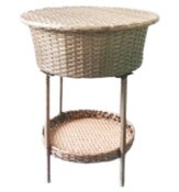 Wholesale - Rattan Table with Shelf 27.6"Hx18.9"DIA RTA C/P 1, UPC: 635309853301